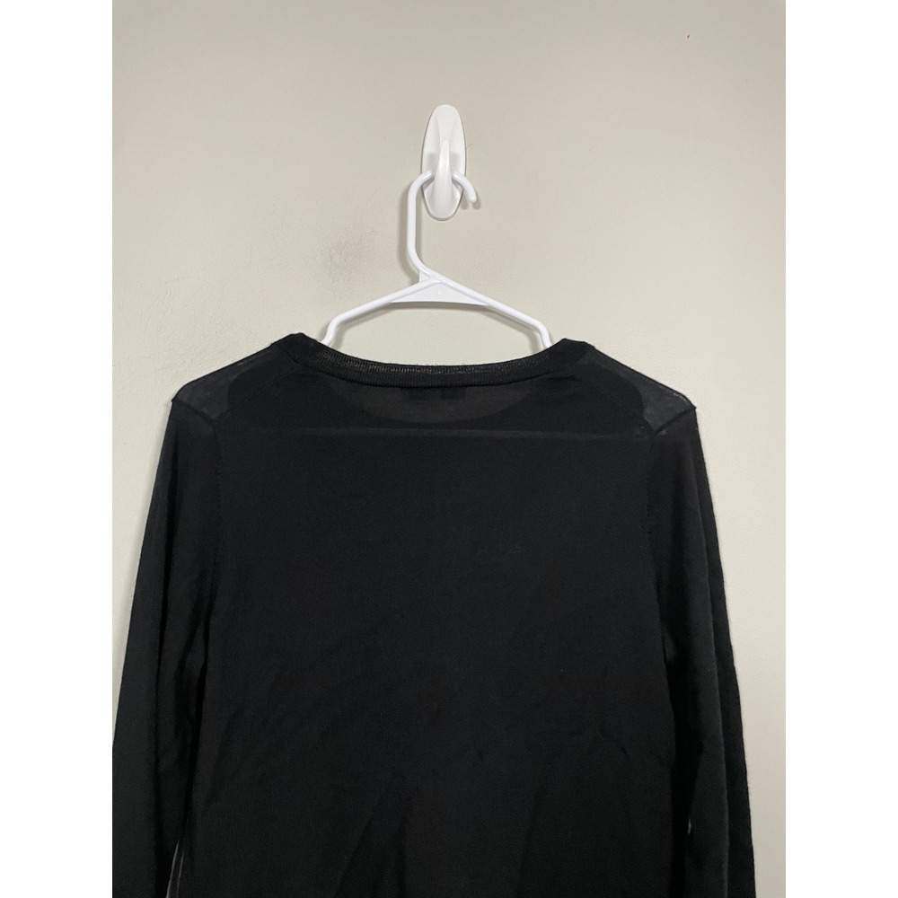 Vince Wool and Silk Blend Twist Front Knit Top in Black Size Medium Quiet Luxury - Picture 5 of 9